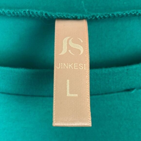 Jinkesi Women's Set of 2 Knot Front Cropped Green & Purple T-shirt Size L - Picture 4 of 9